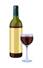 Bottle and wine glass