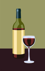 Bottle and glass of wine