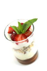 Strawberry on yogurt
