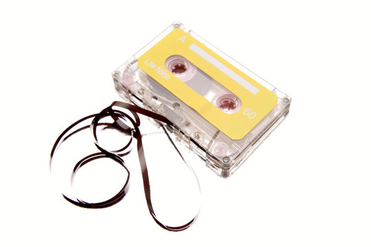 Cassette tape on white background