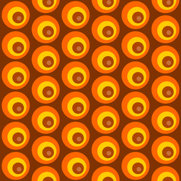 retro-muster kreise braun-orange-gelb