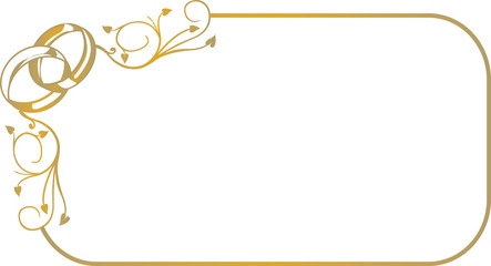 Frame with wedding rings