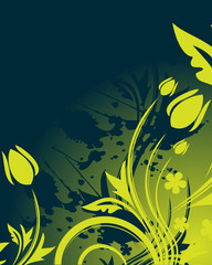 Floral green background