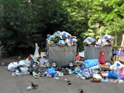 household garbage heap make pollution of flora, Earth planet