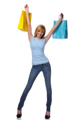 Young teen with shopping bag