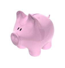 Piggy bank style money box isolated on a white background