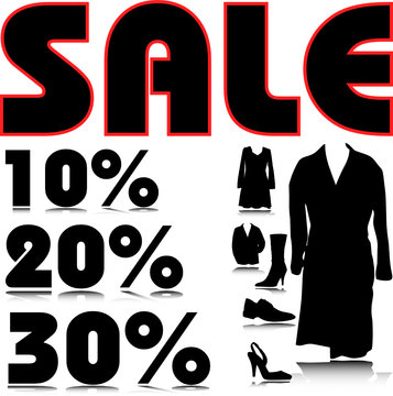 sale clothing and footwear illustration