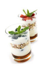 Fresh fruits and yogurt