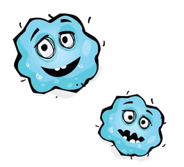 Photo sur Plexiglas Créatures Bactéries de dessin animé de vecteur.