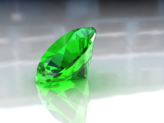 Beautiful large round emerald gemstone