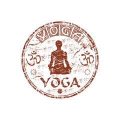 Brown grunge yoga rubber stamp