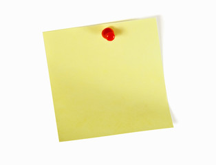 yellow note with red pin