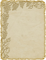 Foglio Carta con Uva-Grapefruit Sheet-Feuille de Papier Raisin