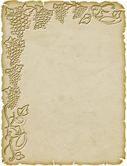 Photo sur Plexiglas Dessiner Foglio Carta con Uva-Grapefruit Sheet-Feuille de Papier Raisin