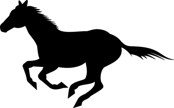 horse silhouette, gallop
