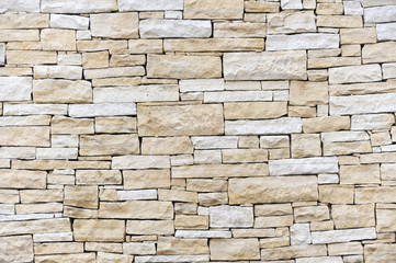 Wall made from sandstone bricks