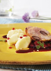 Smoked pork with mashed potato
