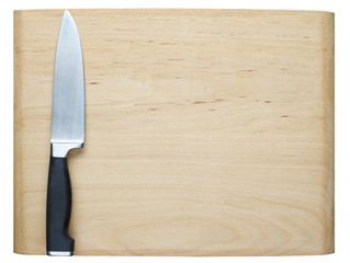 Kitchen Knife on Cutting Board