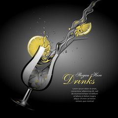Vector cocktail template with copy space 2