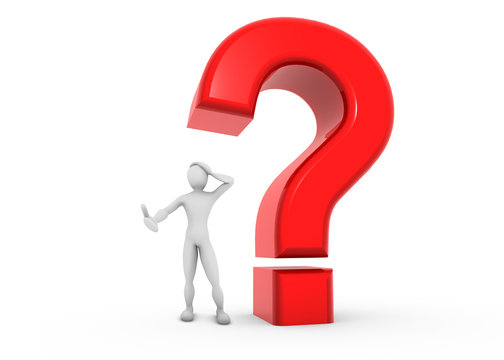 interrogacion rojo con personage