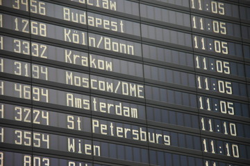 Fototapeta premium Flughafen Anzeigetafel