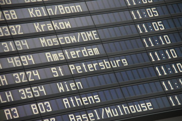 Flughafen Anzeigetafel
