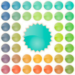 Set of various colored elements