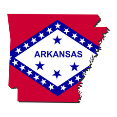 Arkansas map flag