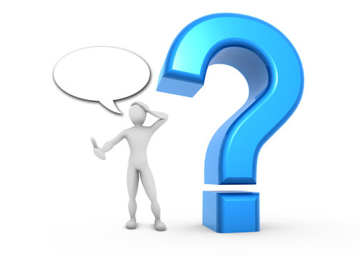 interrogacion azul con umano