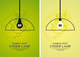 Bulb and lamp on circle background