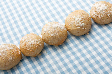 Whole meal bread rolls