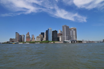 Fototapeta premium Lower Manhattan and Brooklyn bridge.