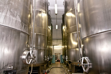 brewery. Storage tanks