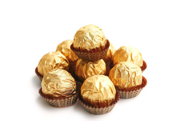 candy in golden foil