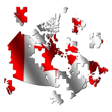 Canada map flag jigsaw