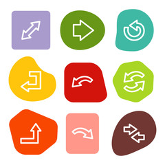 Arrows web icons, colour spots series