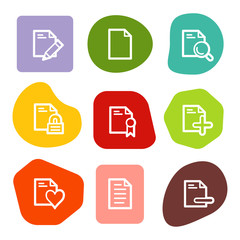 Document web icons set 2, colour spots series
