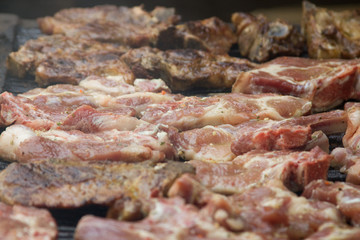 Pork on barbecue