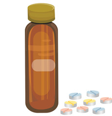bottle and tablets