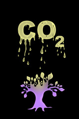 Abstract CO2 illustration