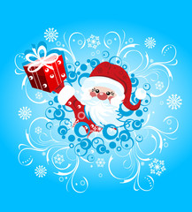 Christmas background with Santa Claus