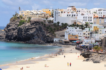 Beach of Morro Jable, Canary Island Fuerteventura, Spain - obrazy, fototapety, plakaty