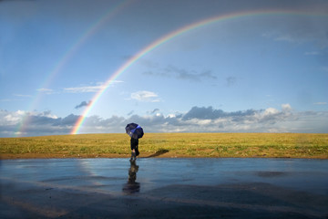 On meeting to a rainbow