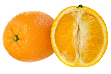 Fresh oranges isolated on white background