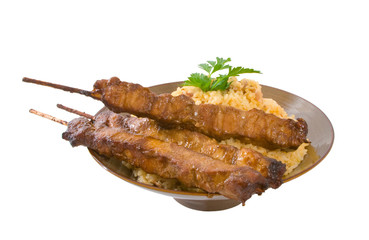 Fried Rice and Chicken Sticks