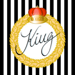 King-Lorbeerkranz mit Krone