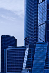Obraz premium Blue skyscrapers business centre in Moscow
