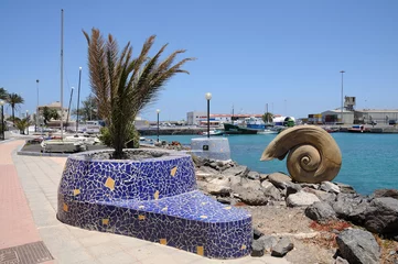 Raamstickers Promenade in Puerto del Rosario. Fuerteventura, Spain © philipus