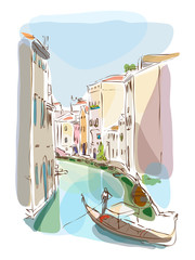 Obraz premium venetian summer with gondolier