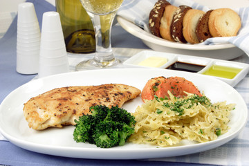 Pasta and chicken breast meal